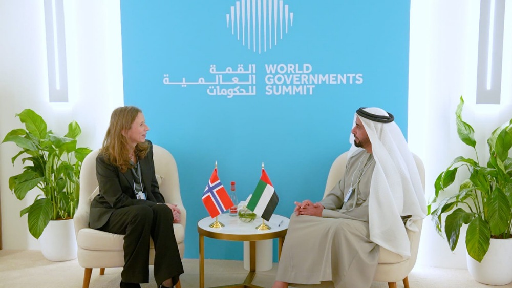 Saif bin Zayed Meets with Norwegian Minister of Justice on Sidelines of World Gov. Summit