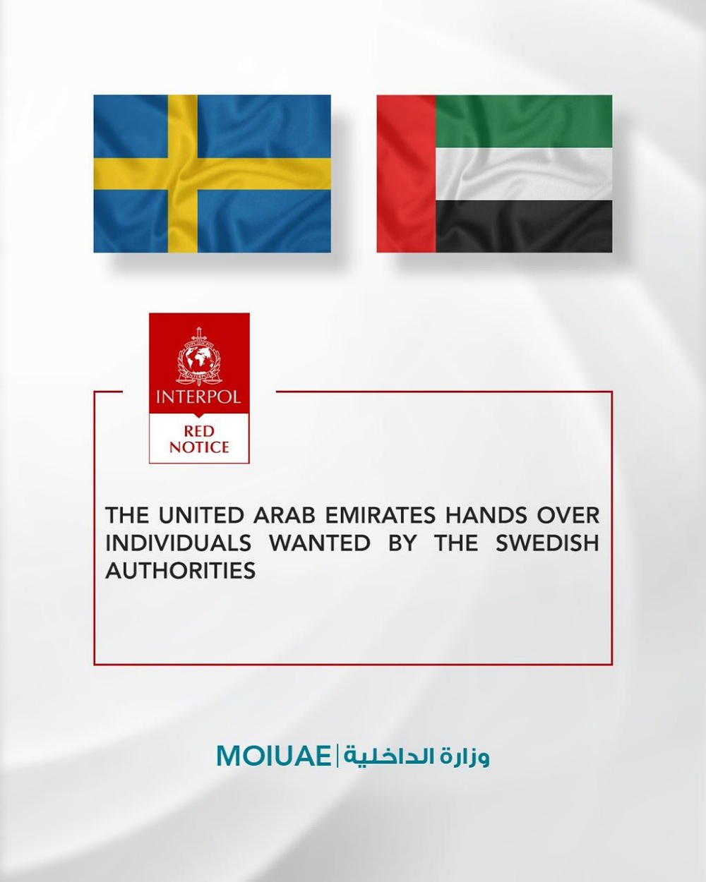 The United Arab Emirates hands over individuals wanted by the Swedish authorities