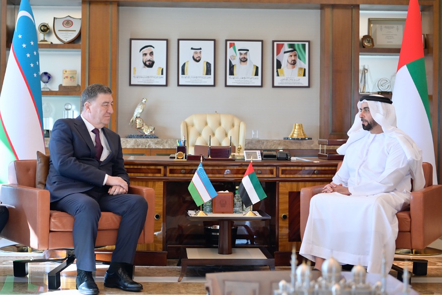 Saif bin Zayed meets Uzbek Minister of Interior