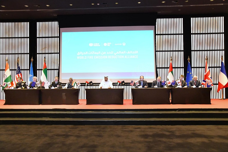 "International Alliance of Civil Defense Organizations to Cut Carbon Emissions from Fires" created and led by the UAE as part of efforts to achieve COP28 goals 