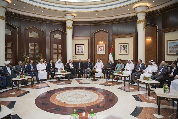 Saif bin Zayed Meets Heads of Delegations Participating in the 27th Session of the Arab Federation of War Veterans and War Victims