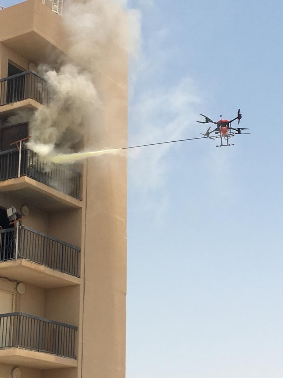 Civil Defense Commander-in-Chief Attends Firefighting Drill using drones