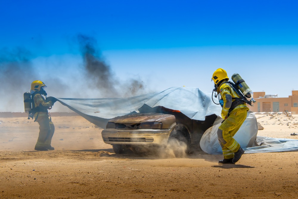 Civil Defense Departments Receive Fire Blankets for Car Fires