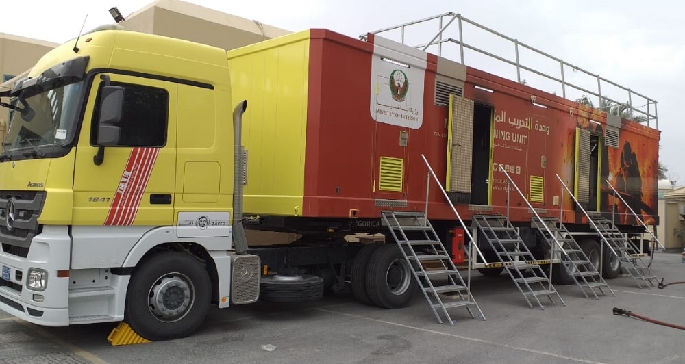 Mobile Training Vehicle for Firefighter Training joins  Civil Defense 