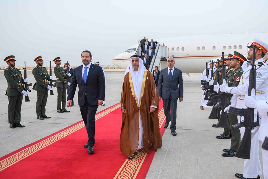 Prime Minister of Lebanon Saad Al Hariri  arrives in the UAE