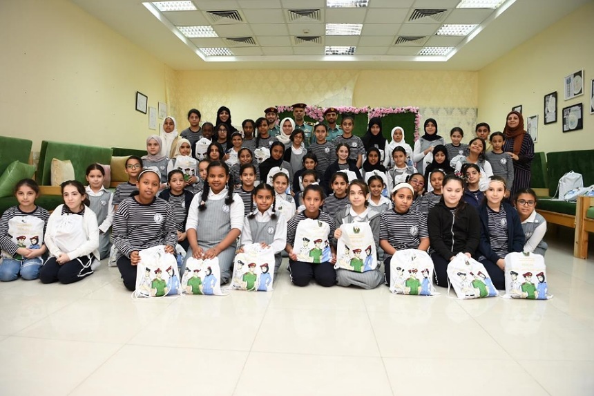 MoI Delegation Distributes School Bags on Female Students of Al Dhabiania Private School in Abu Dhabi