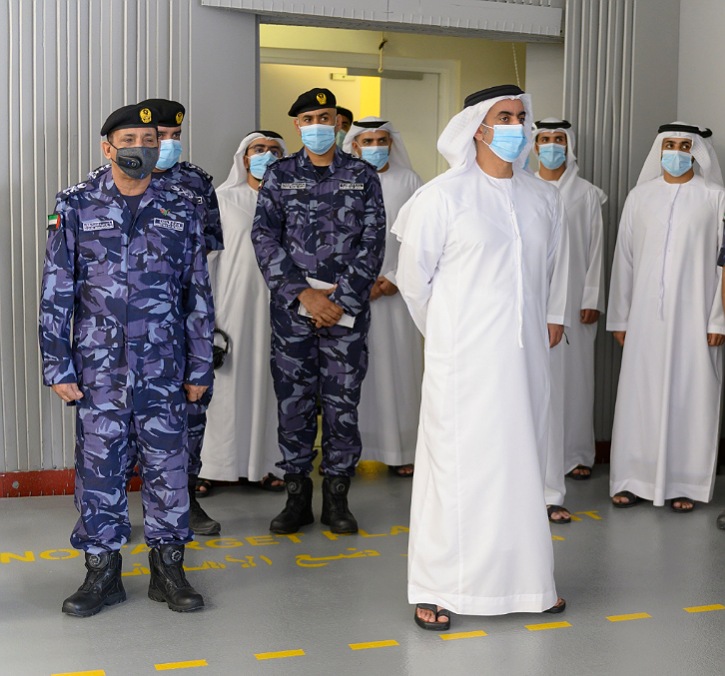 Saif Bin Zayed reviews a specialized police forces course