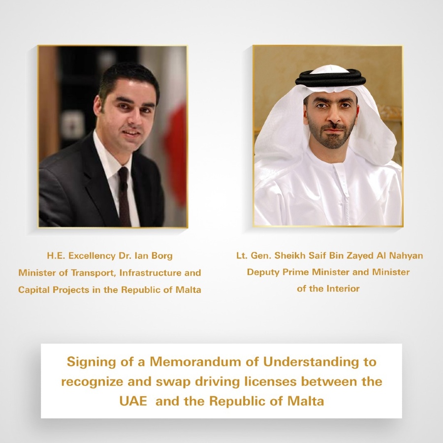 UAE, Malta sign MOU to recognize and exchange driving licenses