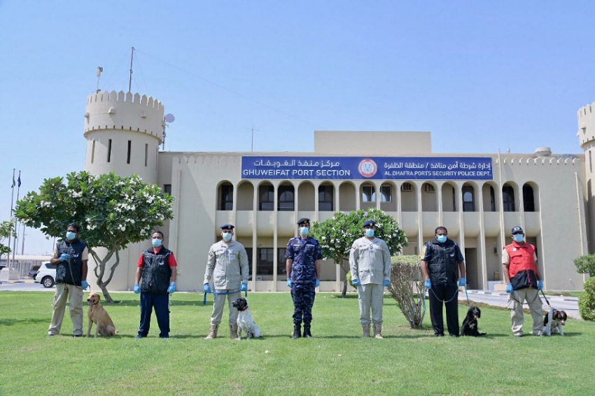 التوسع في استخدام الكلاب البوليسية للكشف عن كوفيد-19 ليشمل مطاري أبوظبي والشارقة ومنفذ الغويفات الحدودي
