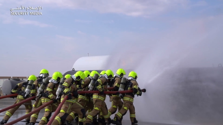 Graduation ceremony of 78 members of the Civil Defense - Abu Dhabi and Dubai in the Foundation Firefighting Course