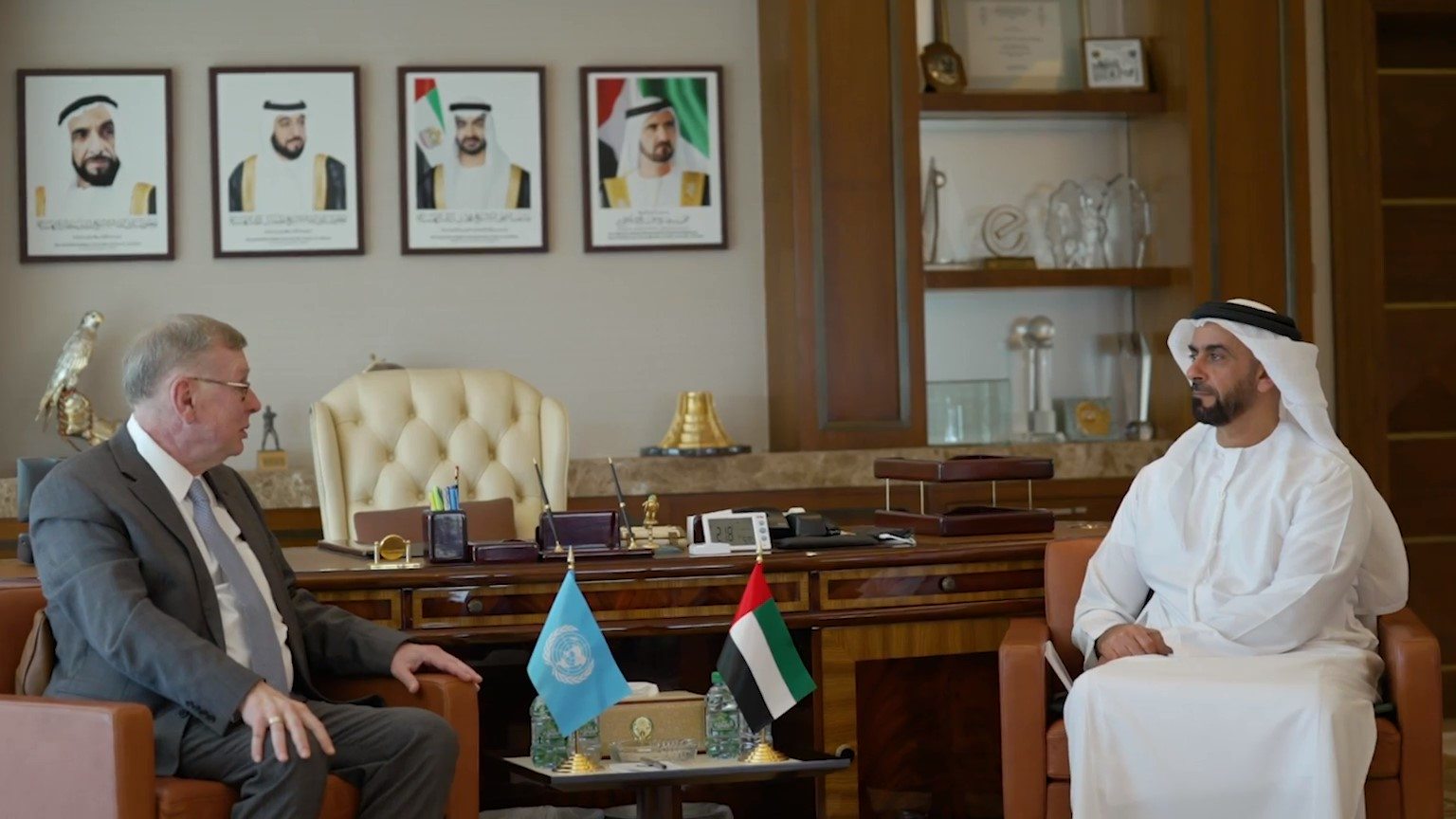 Saif bin Zayed meets with UN's Assistant Secretary-General for Rule of Law and Security Institutions